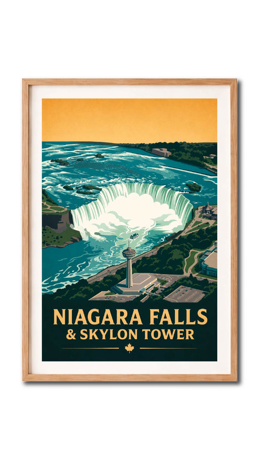 Niagara Falls Skylon Tower Vintage Wall Art Digital Download