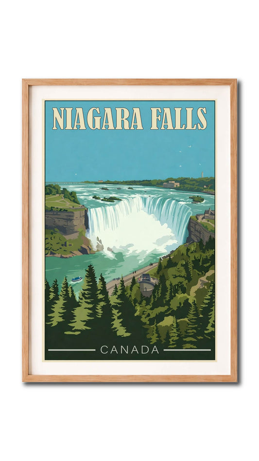 Niagara Falls Canada Overlook Vintage Wall Art Digital Download