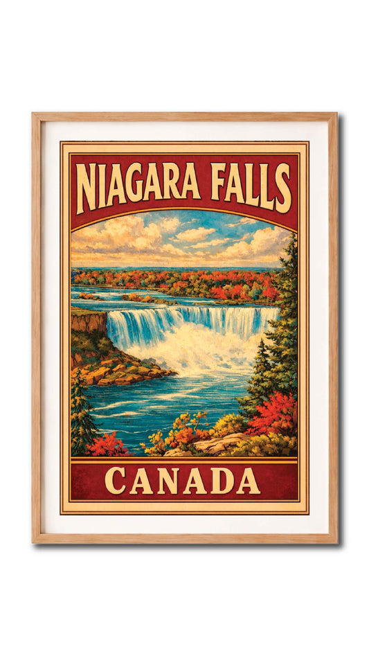 Niagara Falls Canada Autumn Vintage Wall Art Digital Download