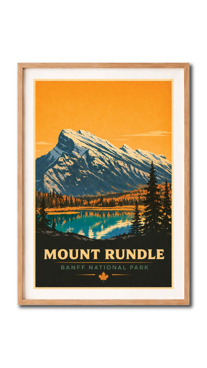Mount Rundle Banff National Park Vintage Wall Art Digital Download