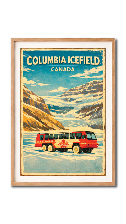 Columbia Icefield Canada Vintage Wall Art Digital Download