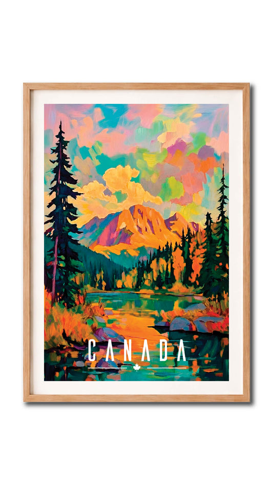 Canada Rocky Mountain Vintage Wall Art Digital Download
