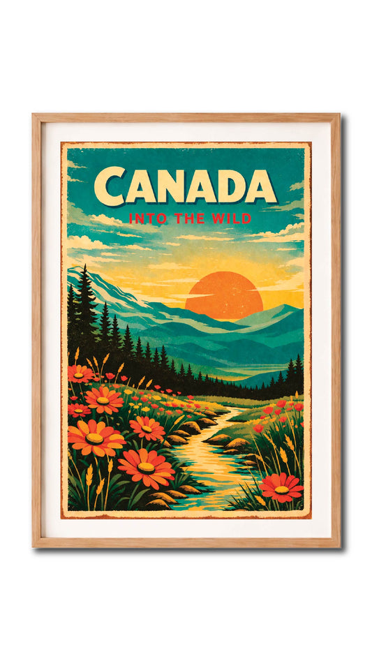 Canada National Parks Sunset Vintage Wall Art Digital Download