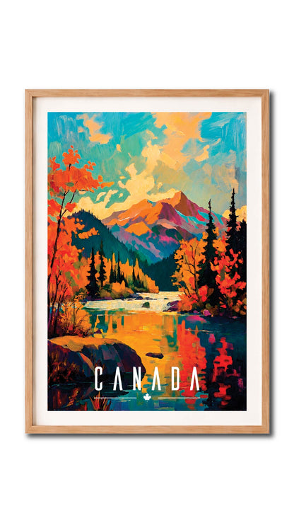 Canada Mountain Lake Vintage Wall Art Digital Download