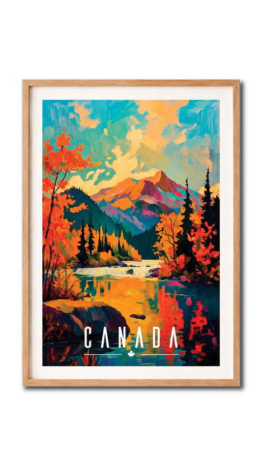 Canada Mountain Lake Vintage Wall Art Digital Download