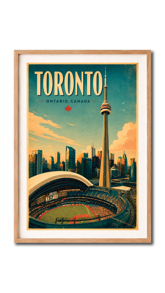 Toronto Ontario Skyline Vintage Wall Art Digital Download