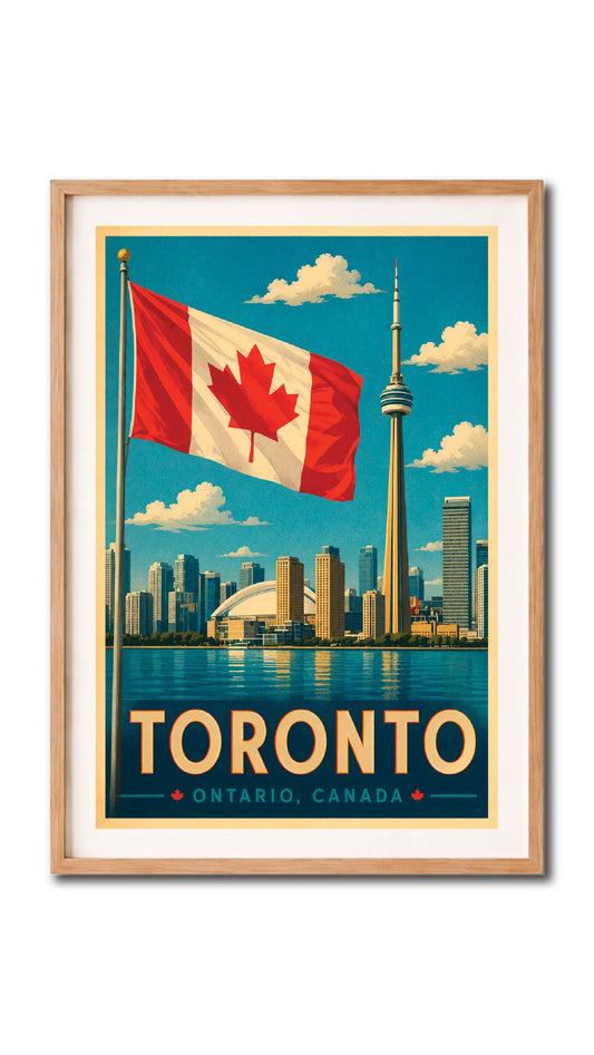 Toronto Flag Waterfront Vintage Wall Art Digital Download