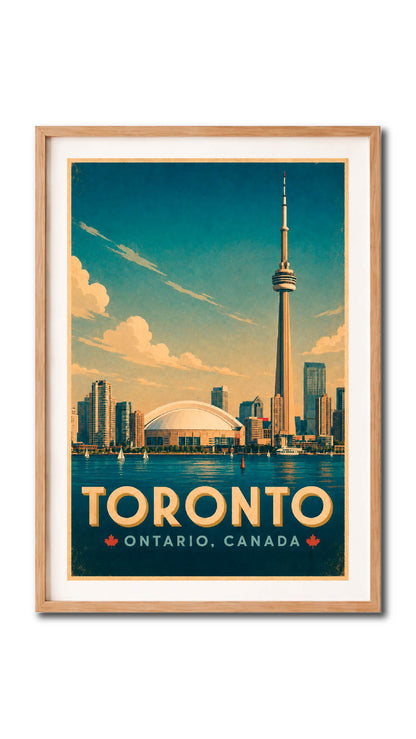 Toronto CN Tower Skyline Vintage Wall Art Digital Download
