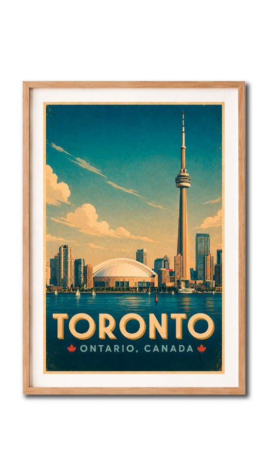 Toronto CN Tower Skyline Vintage Wall Art Digital Download