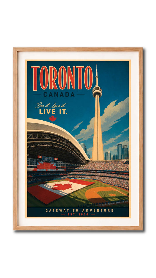Toronto Baseball Stadium Vintage Wall Art Digital Download