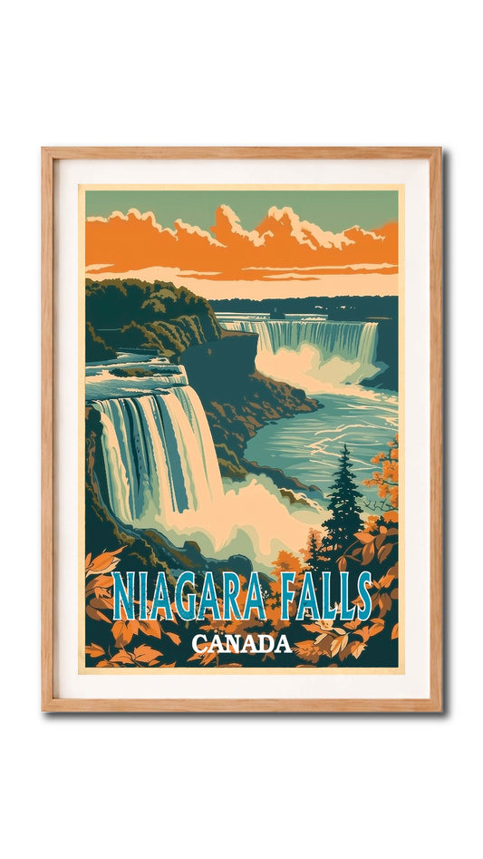 Niagara Falls Canada Retro Vintage Wall Art Digital Download