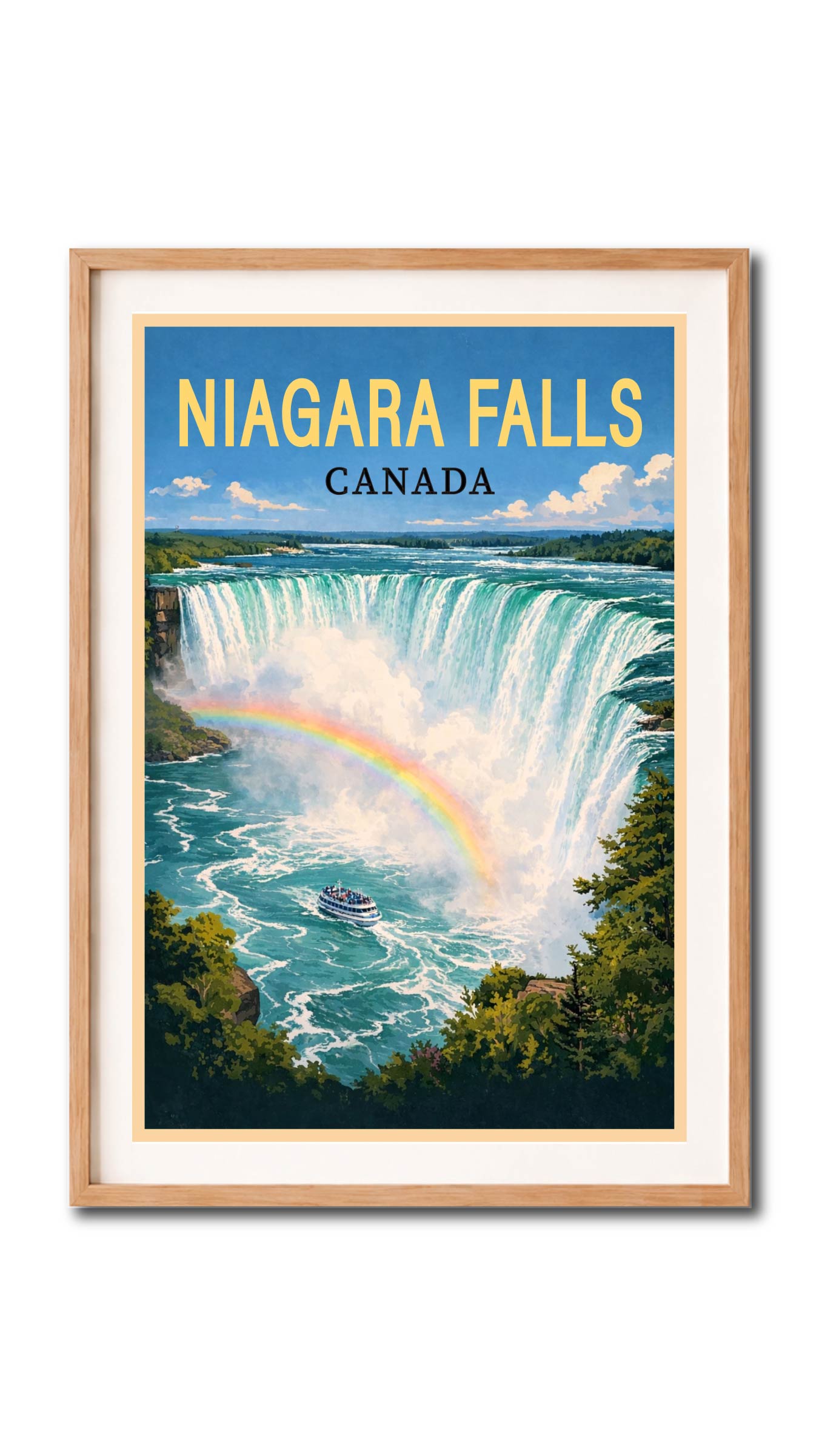 Niagara Falls Canada Rainbow Vintage Wall Art Digital Download