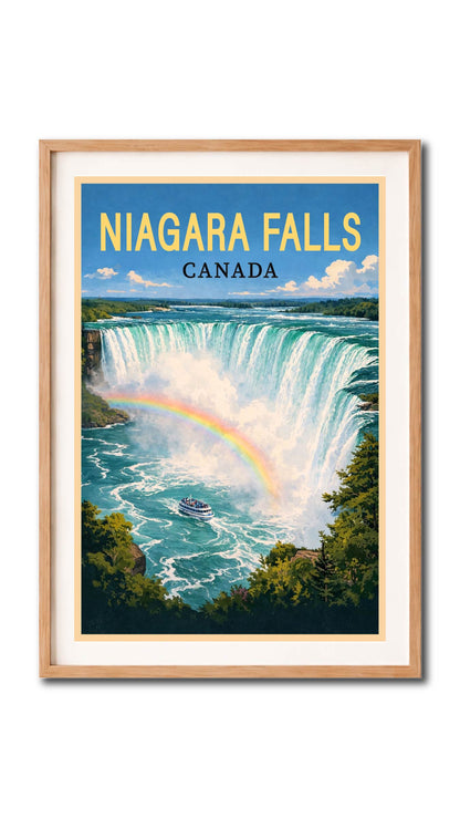 Niagara Falls Canada Rainbow Vintage Wall Art Digital Download