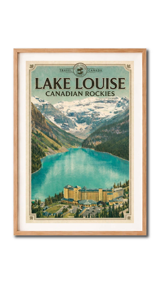 Lake Louise Canadian Rockies Vintage Wall Art Digital Download