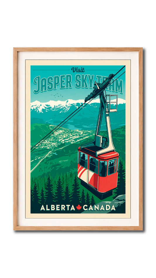 Jasper SkyTram Alberta Vintage Wall Art Digital Download