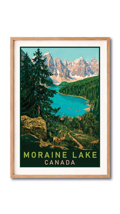 Moraine Lake Canada Vintage Wall Art Digital Download